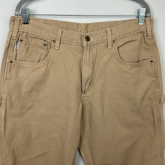 Carharrt 36x 30 Cargo Carpenter Style Pants Tan Dungaree Loose Fit - Picture 3 of 11
